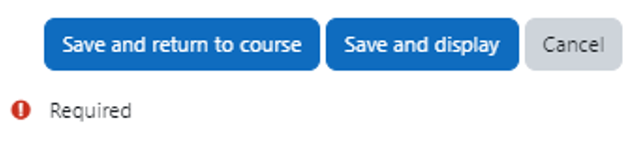 Save and return to course